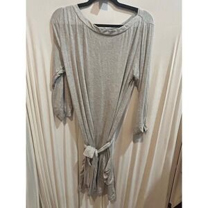 J. Crew Women's Gray 3/4 Sleeve Belted Pocket Dress‎ Casual Comfy Size S